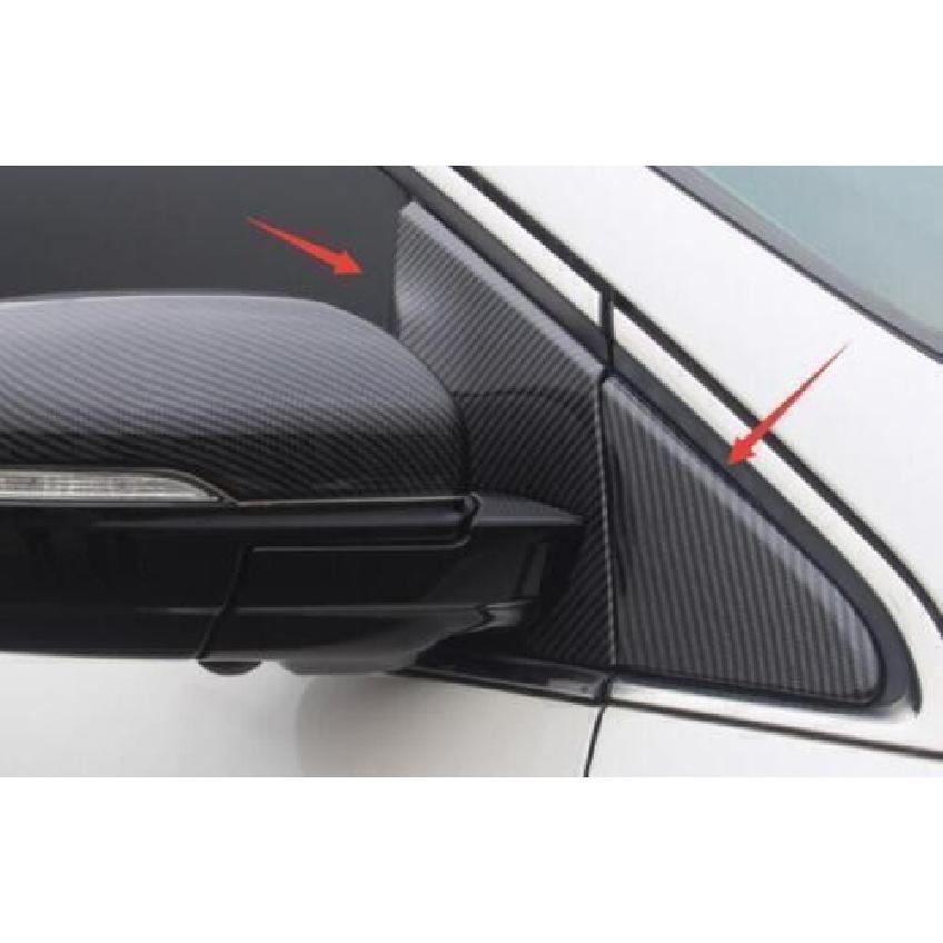 Carbon Fiber look A Post Front Triangle Cover Trim 4pcs For Ford Edge 2015-2021