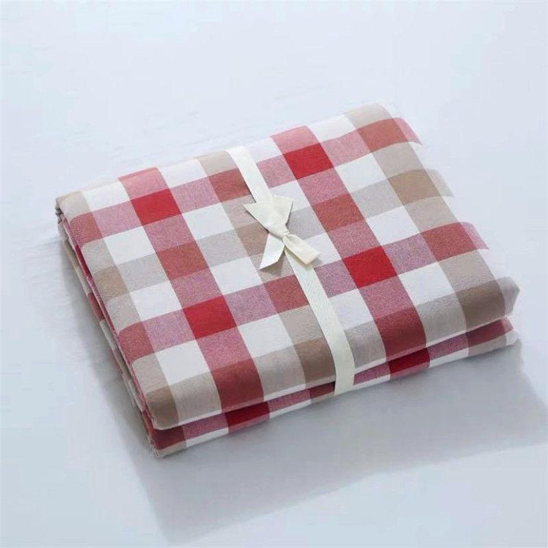 

Постельное белье из стираного хлопка, простыни для спальни, бытовые, клетчатые, мягкие, размера «king-size», для студенческого общежития, наматрасники, новые 150x230cm