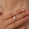 Mini Bubble 26-Letter Necklace: Women's Fashion Double-Layer Paperclip Clavicle Chain