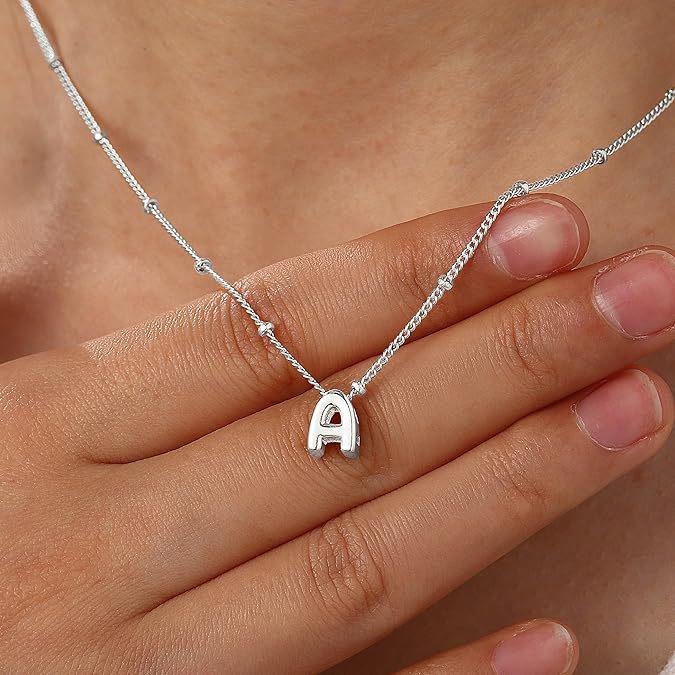 Mini Bubble 26-Letter Necklace: Women's Fashion Double-Layer Paperclip Clavicle Chain