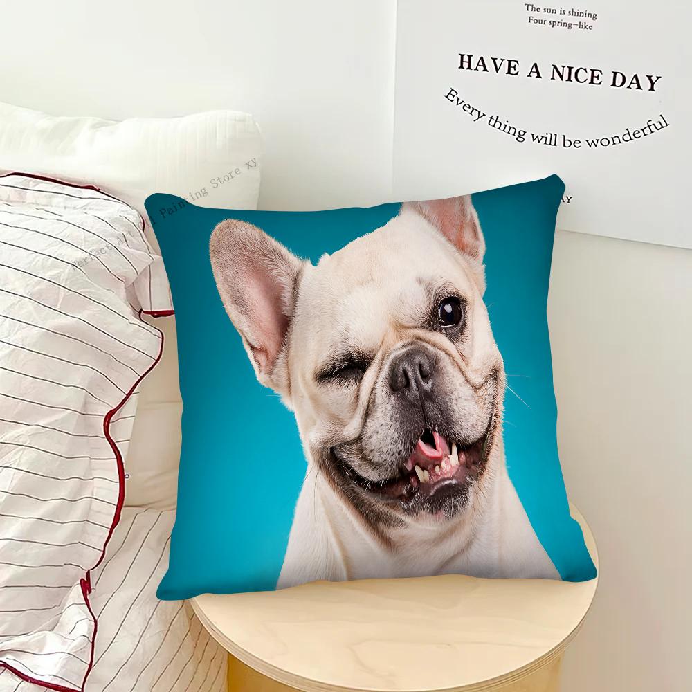 Bulldog Badewannenkissenbezug Quadratisches Kissen Schlafzimmer Sofa Freizeit Komfort Kissen Auto Wohnzimmer Heimdekoration