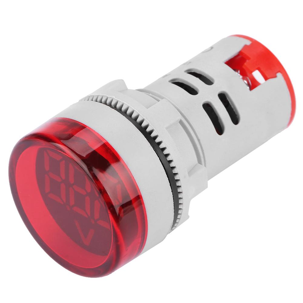Round LED Signal Light Lamp AC Digital Display Voltmeter Indicator (red)