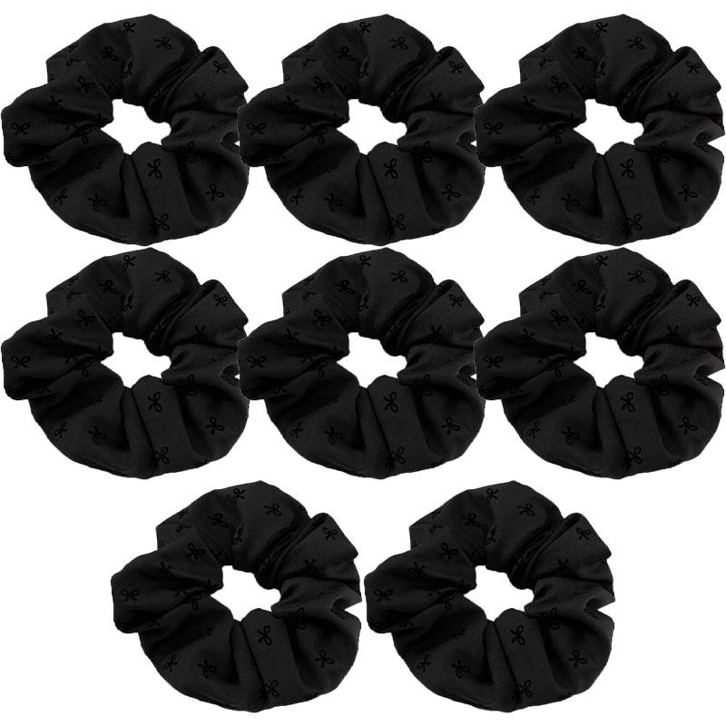 New Polka Dot Hair Ties Rope Women Large Size Heart Bowknot Printed Scrunchies Grey Black Hairband Ponytail Holder Headwear