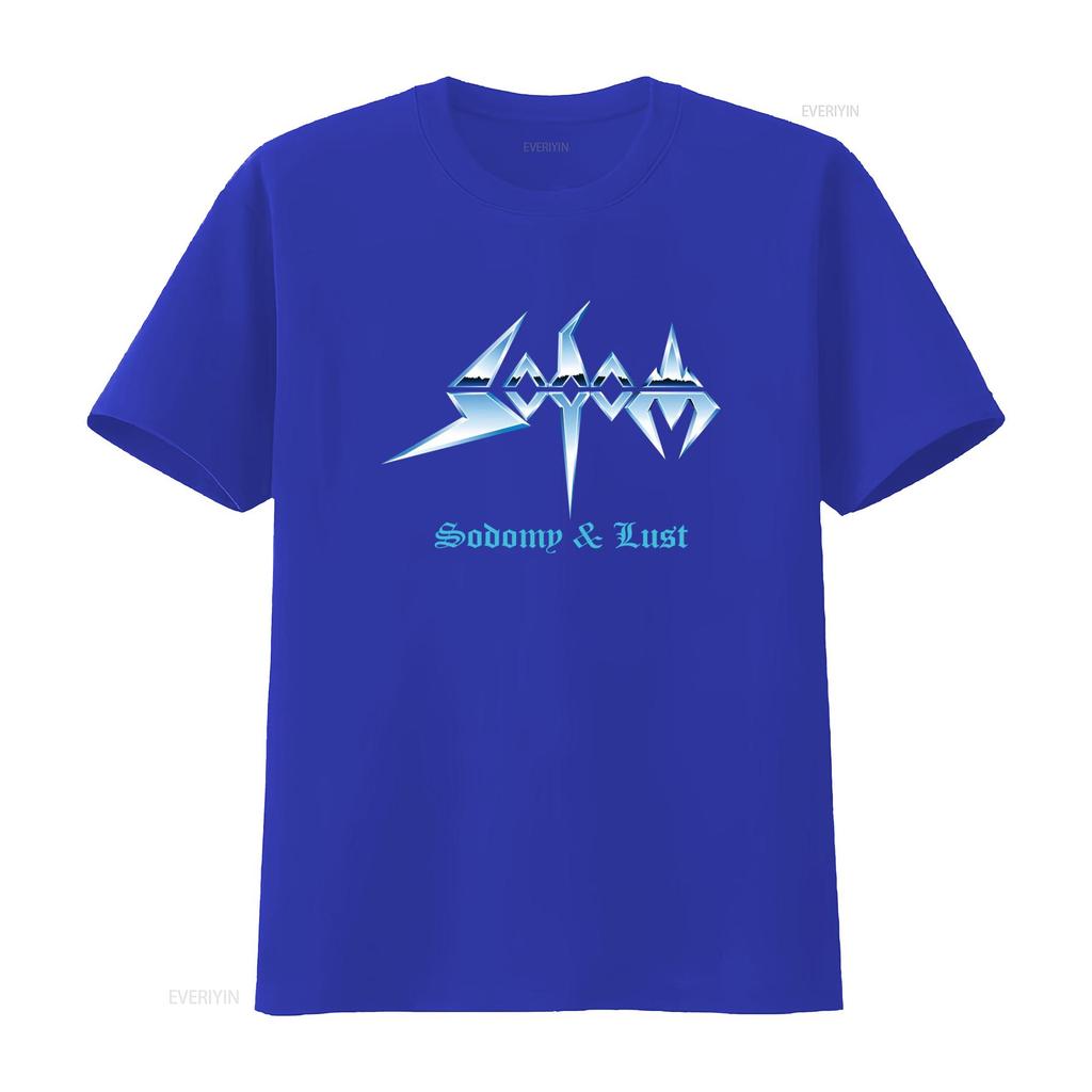 Sodom Herren Sodomie und Lust T-Shirt Stilvoll Schwarz mit Kühnem Design Vintage Gewaschen Lässig Bequem Vielseitig Streetwear