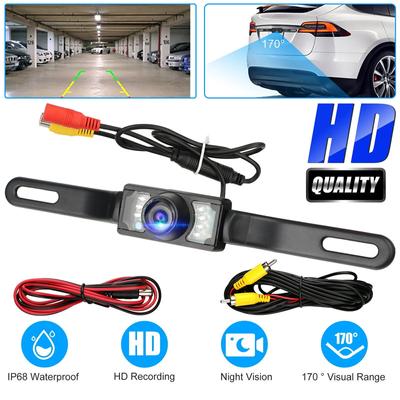 License Plate Camera Universal Ccd High-Definition Night Vision Colorful 170 Degrees Waterproof Backup Camera For Gps Monitor