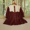 Girls' Spring/Summer 2025 Red Lace Single-Breasted Princess Dress