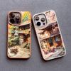 Vintage Oil Painting House Phone Case For iPhone 16 15 14 Pro Max 11 13 12 Pro MAX 7 8 Plus XR X Flower Courtyard Silicone Cover
