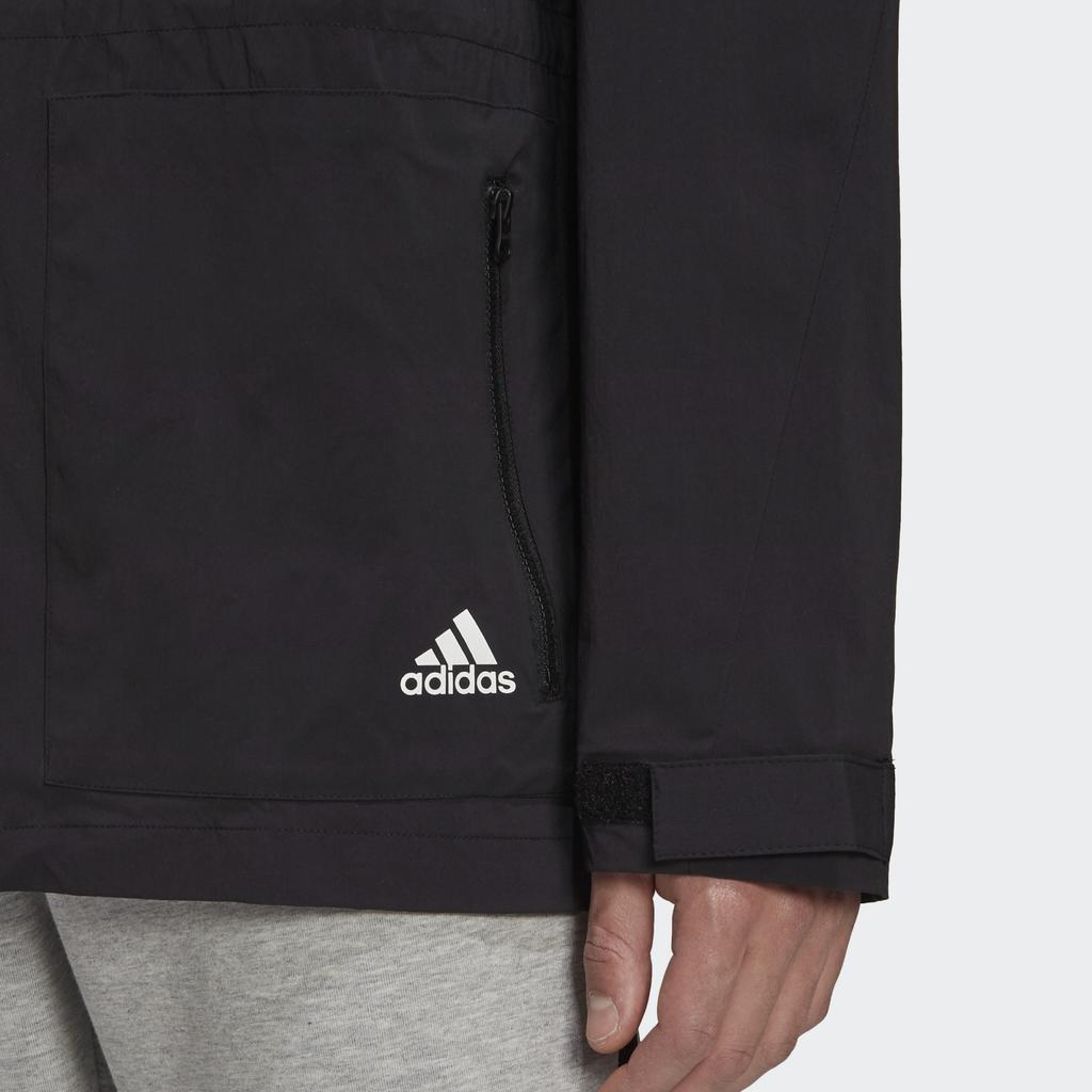adidas Giacca da Uomo Monocolore Confortevole con Cappuccio Maniche Lunghe Giacca da Uomo Nera H37591