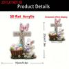 2D Flat Boho Style Acrylic Easter Cross Decor, Butterfly, White Rabbit & Egg Basket, Suitable for Wall Decoration, Porch, Room, Villa, Accents Home, H