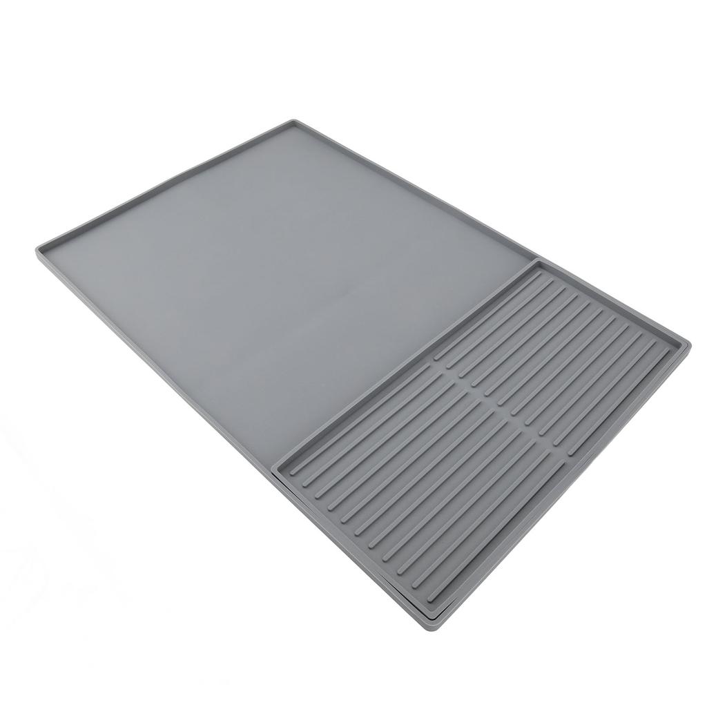 Coffee Machine Bar Mat Heat Insulation Silicone Dual Zone Drying Mat and Drip Tray for Kitchen