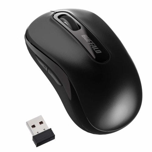 Buffalo Mouse Wireless 5 Buttons [Equipped with Back/Forward Buttons] Small, Lightweight, Power Saving Model, Usable for Up to 584 Days, BlueLED, Blac