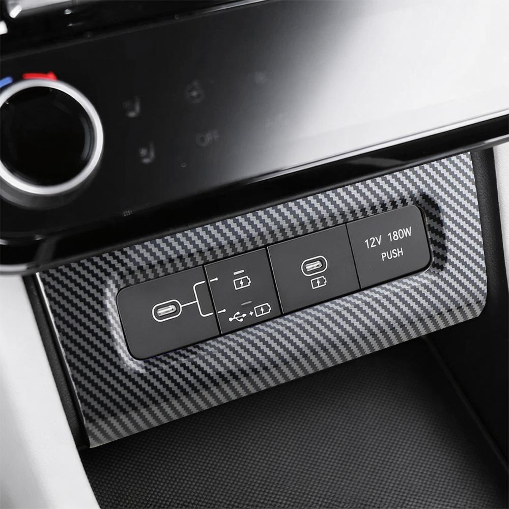 For Hyundai Tucson 2025 2026 LHD Center Console USB Charging Panel Cover Decoration Sticker Trim Car Interior Accessories