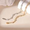 Women's Stainless Steel Chain & Link Bracelet Trendy Minimalist Edgy Inlaid Zircon Gift