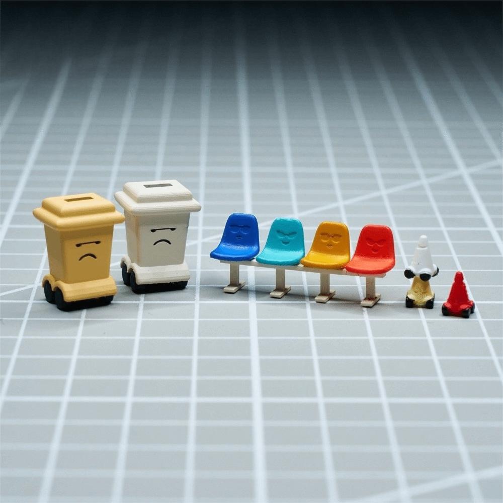 1/64 Scale Resin Model Traffic Barriers Scene Figurine Model Collection Miniature Scene Model