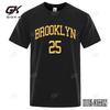 Brooklyn 25 City Yellow Letter Luxury T Shirts Men Casual Breathable Tshirts Fashion ONeck Shirts Cotton Short Sleeve