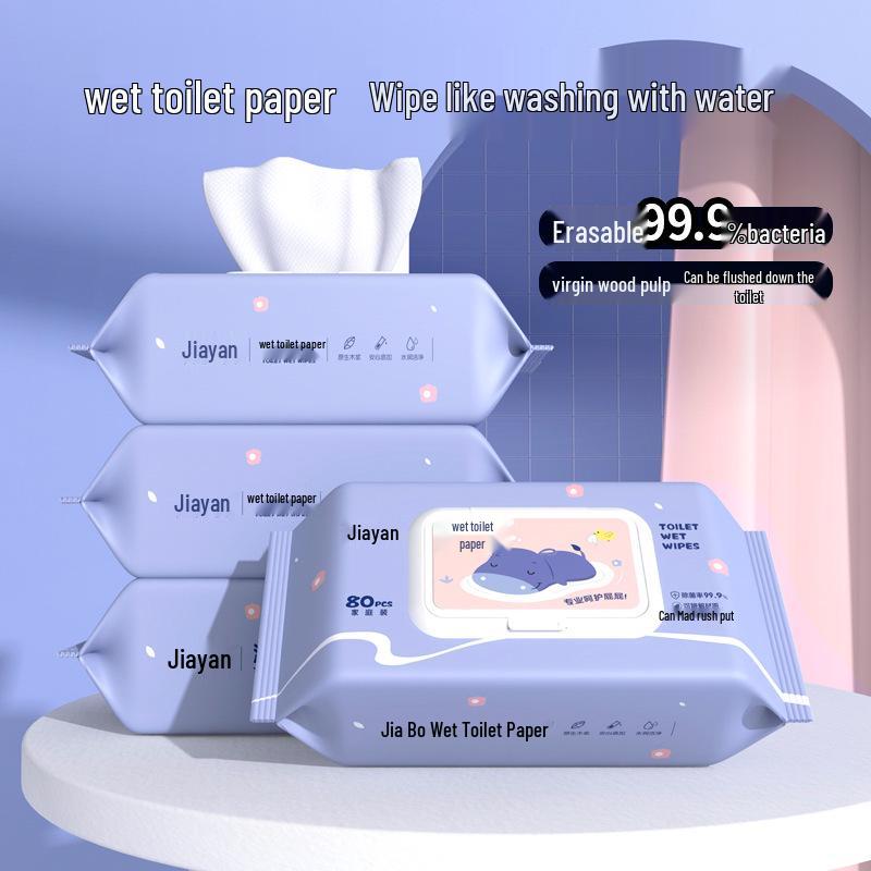 Смываемые биоразлагаемые туалетные салфетки - Большая экономичная упаковка для домашнего использования