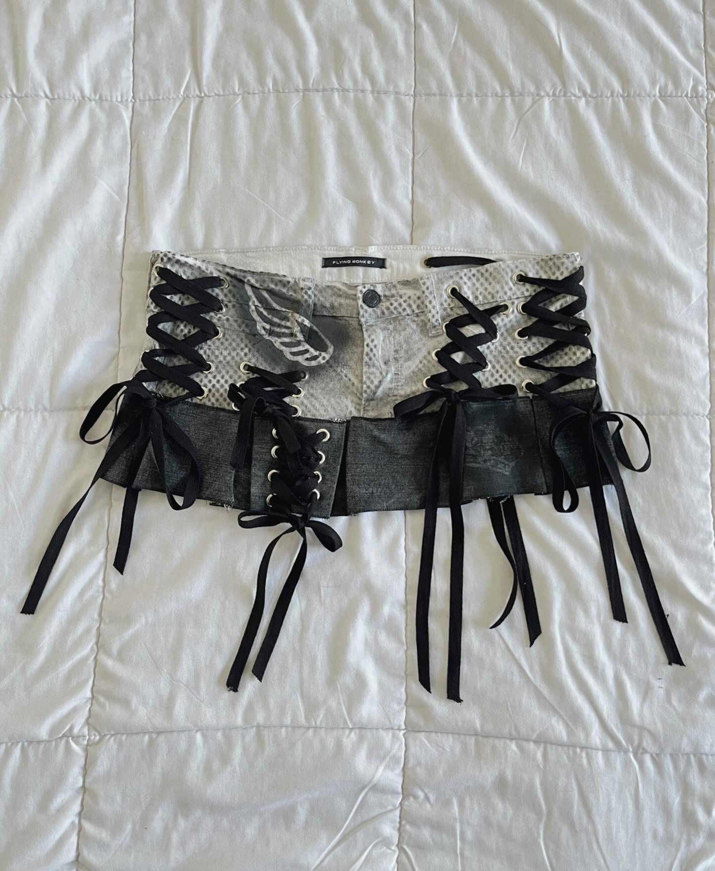 

2026 Панк Уличная одежда Звездный Принт Джинсовый Коллаж Юбка Extra Large