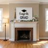 Self Adhesive Congrats Grad Letter Sign Sticker Black Cap Graduation Party Backdrop  Photo Props