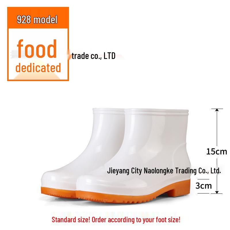 Pánské bílé gumové vysoké holínky do půli lýtek a nízké nazouvací pracovní boty