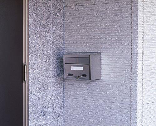 GREEN LIFE PS-30H Wall-Mounted Stainless Steel Mailbox (Made in Japan) - Fits A4 Size Items and Compatible with Padlocks