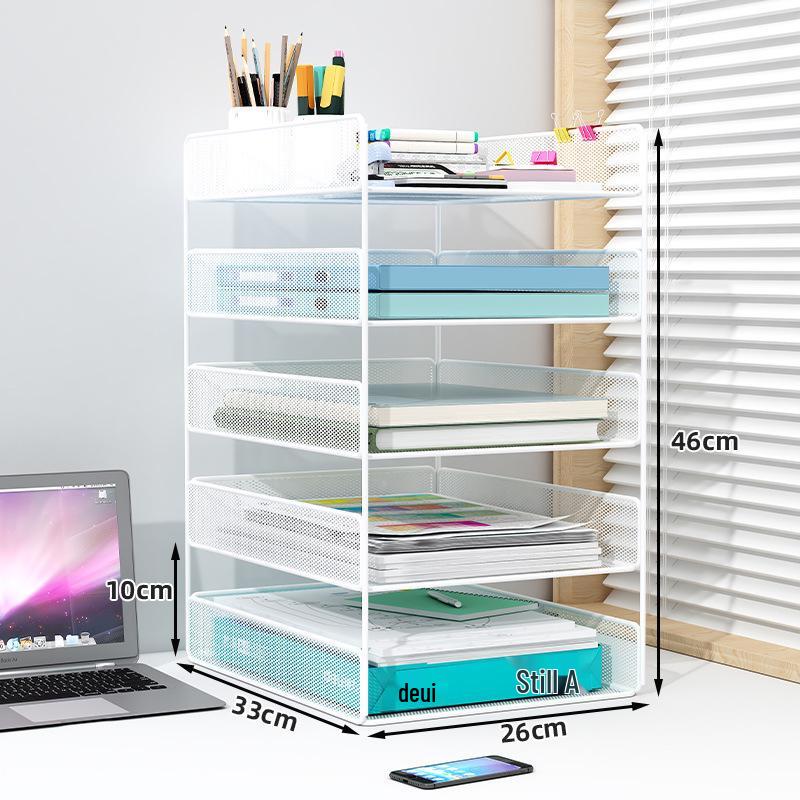 Multi-Layer Office Desk Organizer and File Storage Rack