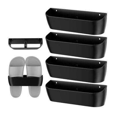 4/6Pcs Wall-mounted Shoe Storage Rack Adhesive Drilling Mount Space Saving Heavy Duty Camping RV Door Sports Shoes Hanger Organizer Holder