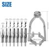 Square Hole Drill Bit Adapter with 7 Drill Bits Carbon Steel Square Hole Drill Fixing Bracket Woodworking Mortising Chisel Kit