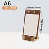 1PC Transparent Panel Price Display Board Walnut Wood Base Restaurant Tent Sign Holder Signs With Metal Finish Dinner A4 A5 A6