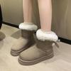 Plus Cotton Thickened Snow Boots: Slip-on Winter 2025 Style with Thick Sole, Furry Mouth, Bowknot, Warm Big Size.