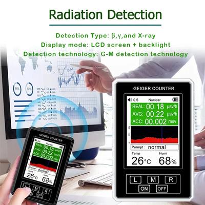 Detector de radiação nuclear XR1 Pro Tela colorida Contador Geiger Dosímetro pessoal Detector de mármore Raio X beta gama