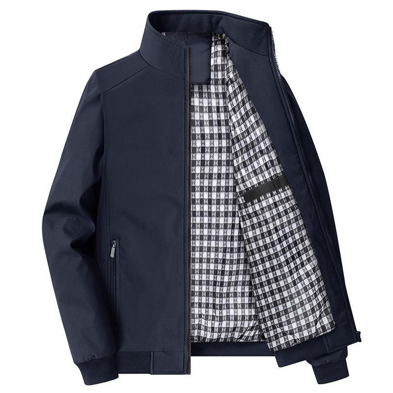 Middle-aged and Elderly Men's Autumn and Winter Jackets with Cotton, Thickened and Warm Dad Jackets, 50 and 60 Year Old Autumn Tops for Men