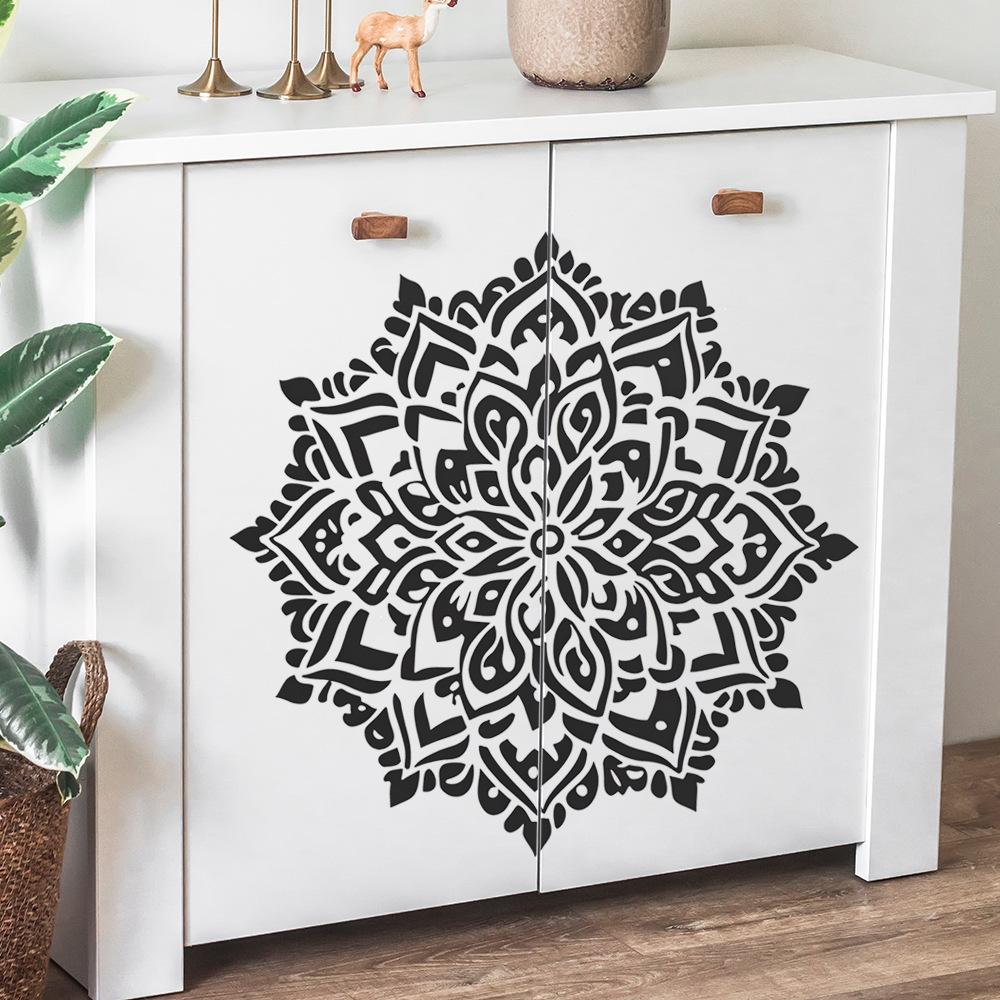 Minimalist Mandala Wall Sticker Self-Adhesive Removable for Bedroom Living Room Entryway Background Home Decor
