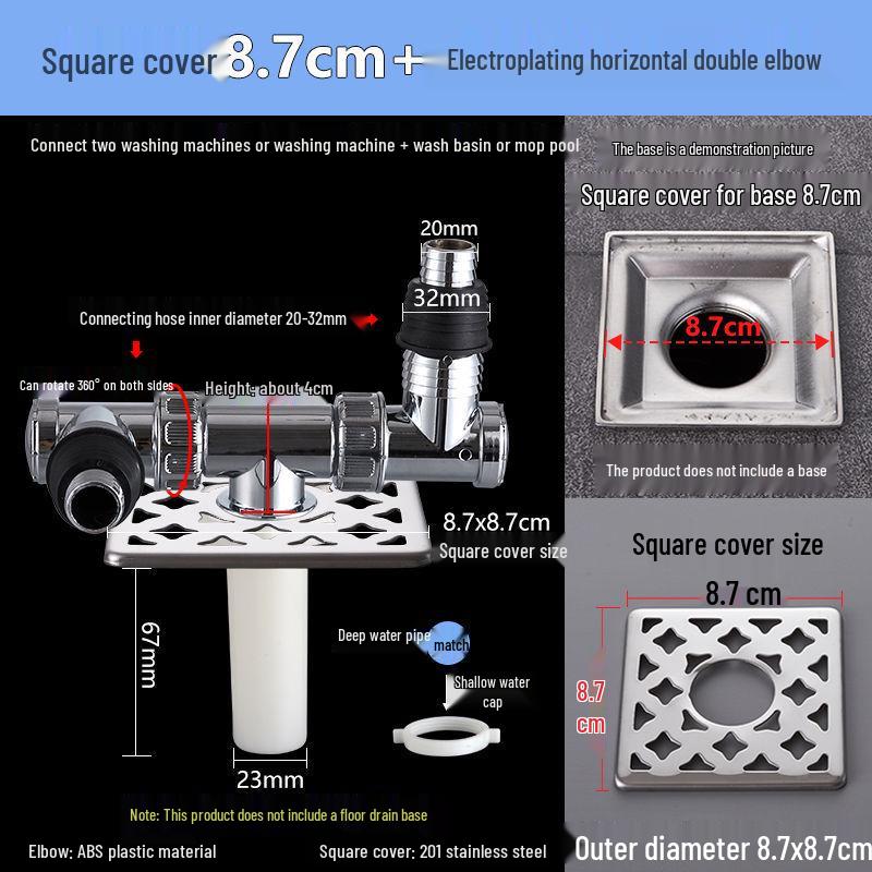 Dual-Purpose Drain Cover: Deodorant, Anti-Backflow, Overflow Protection