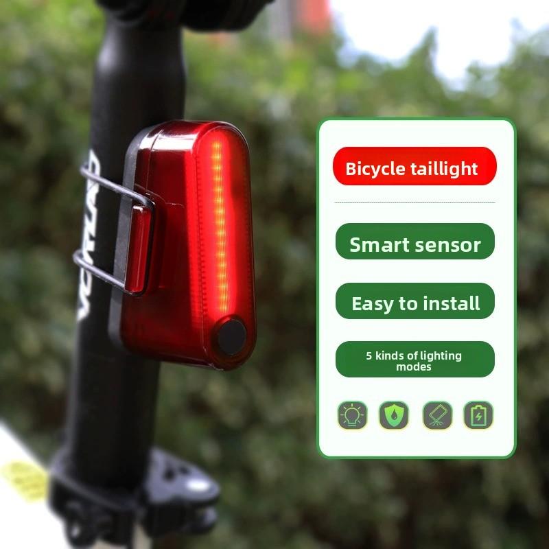 Luz trasera inteligente para bicicleta, luz de freno LED de seguridad para ciclismo nocturno