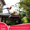 Neidische Porzellan-Papageienfigur mit Federn: Kleines Vogelmodell zur Dekoration für Haus und Garten