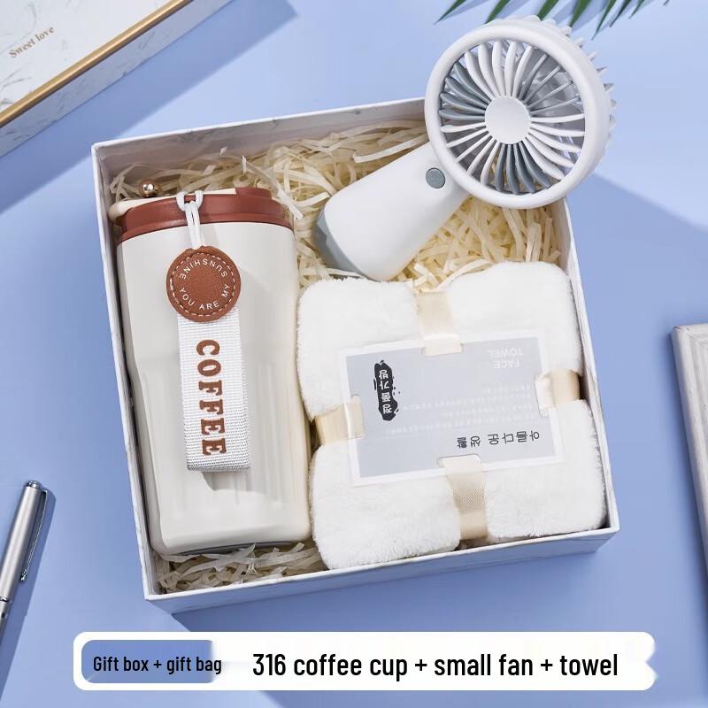 Summer Graduation Cooling Gift Set Towel & Mini Fan Combo