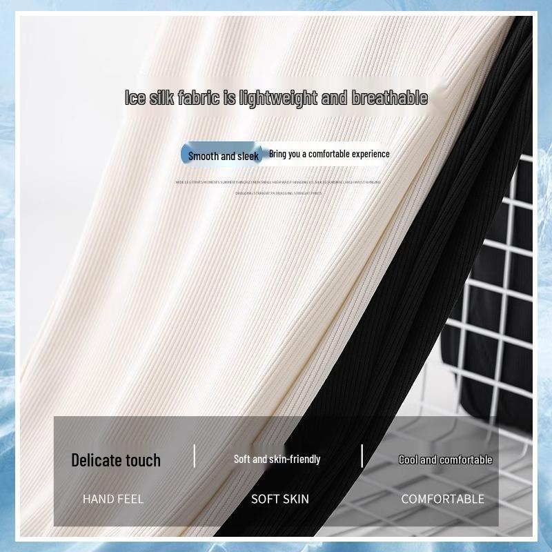 Women's High Waist Ice Silk Sports Shorts - Slimming A-Line Drawstring, Loose and Casual, Petite Fit for Summer 2025