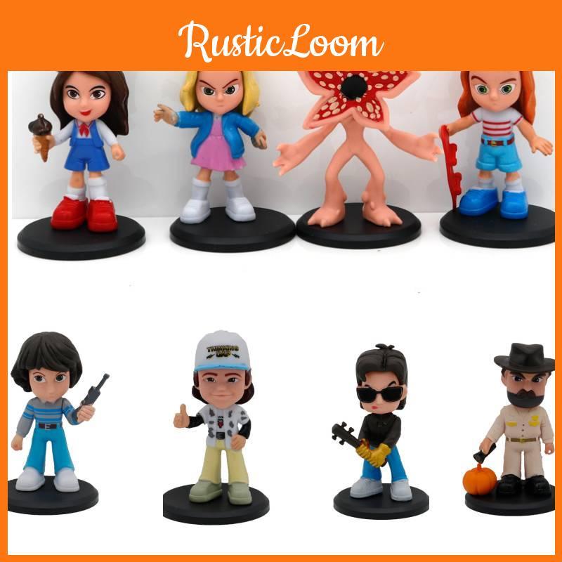 Gorgeous 8pcs Stranger Things Figures Set Steve Cannibal Flower Xmas Model Gift