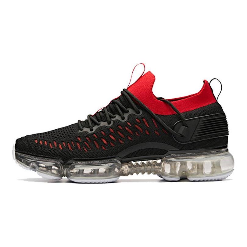 Anta SEEED Cushioning Slip Resistant Abrasion Resistant Breathable Low top Running Shoes Men's Black Red 91925501-3