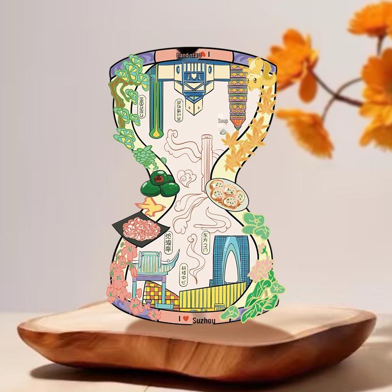 Nanjing and Suzhou Wooden Magnet: Cultural Travel Souvenir Decorative Sticker