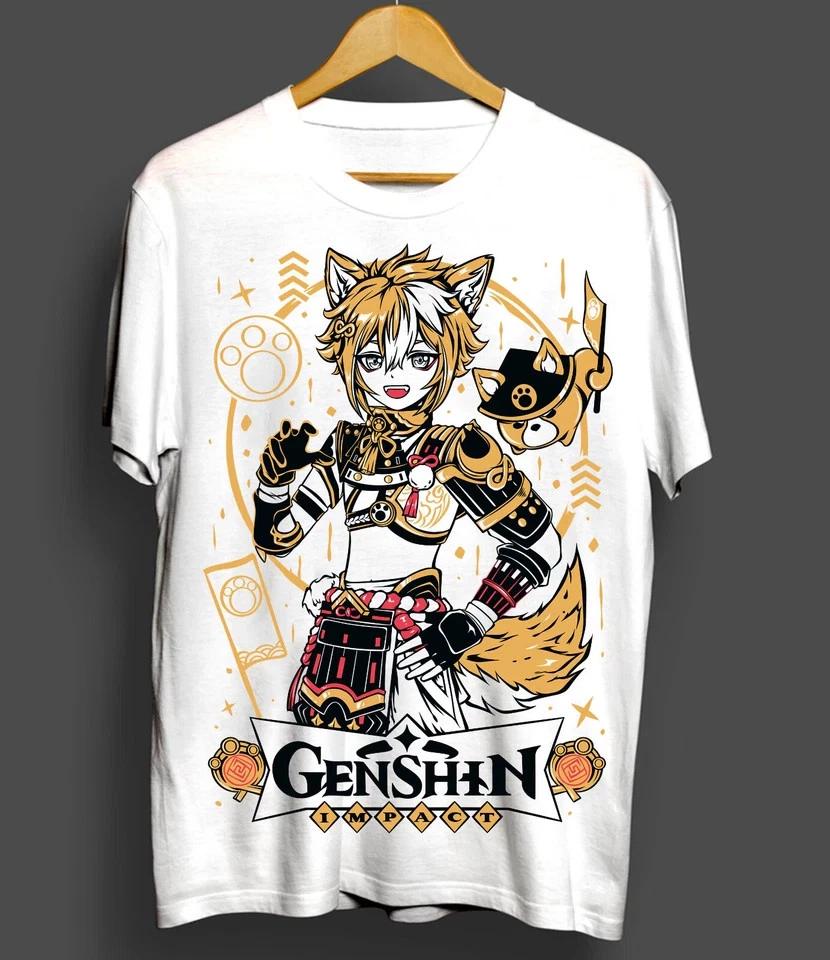 Genshin Impact Gorou UnisexTShirtgorouAnimeUnisexga Shirt White