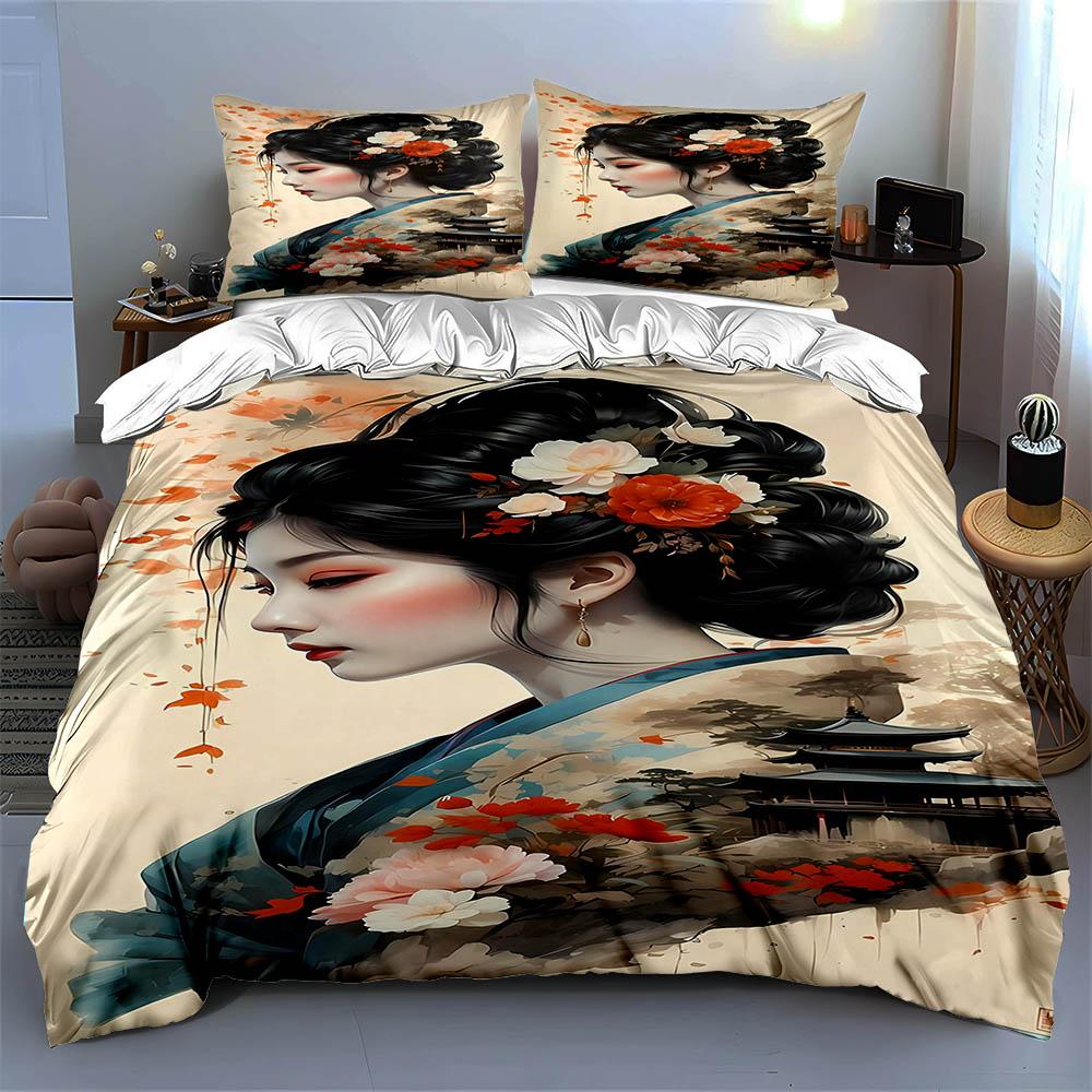 Elegant floral portrait. Bedding Duvet cover sets Duvet covers Pillowcases gifts (1 * Duvet Cover 2 * Pillowcases, without duvet insert)