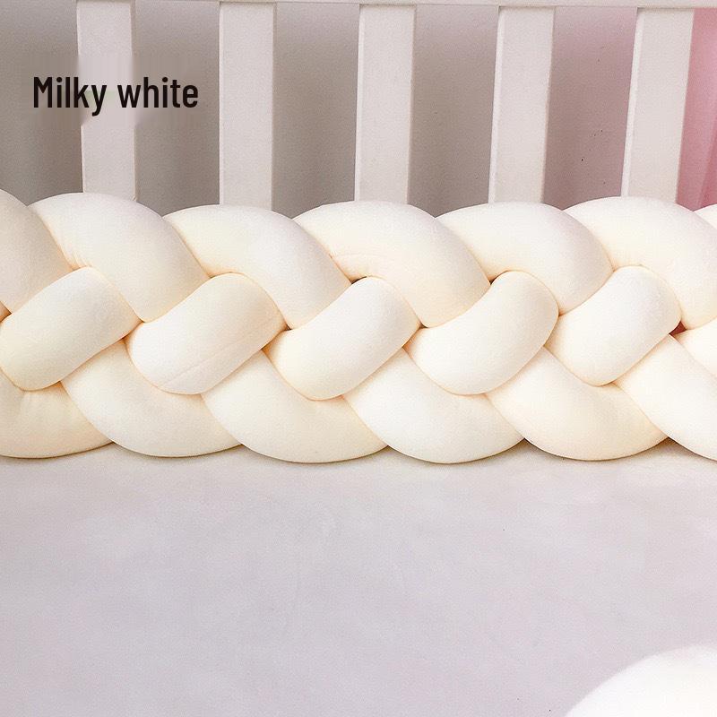 Four-Strand Danish Braided Cushion: Knotted Cable Knit for Children's Room Anti-Collision Bed Rail