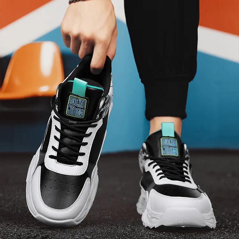 Men's Winter Cold-proof Sports Shoes Plus Velvet Warm Lace-up Casual Shoes Fashion Comfortable Mixed Color Outdoor Male Sneakers