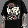 Japanese Geisha Art T Shirt Tattooed Design Vintage Unisex Streetwear Breathable Designer Clothes Graphic Versatile