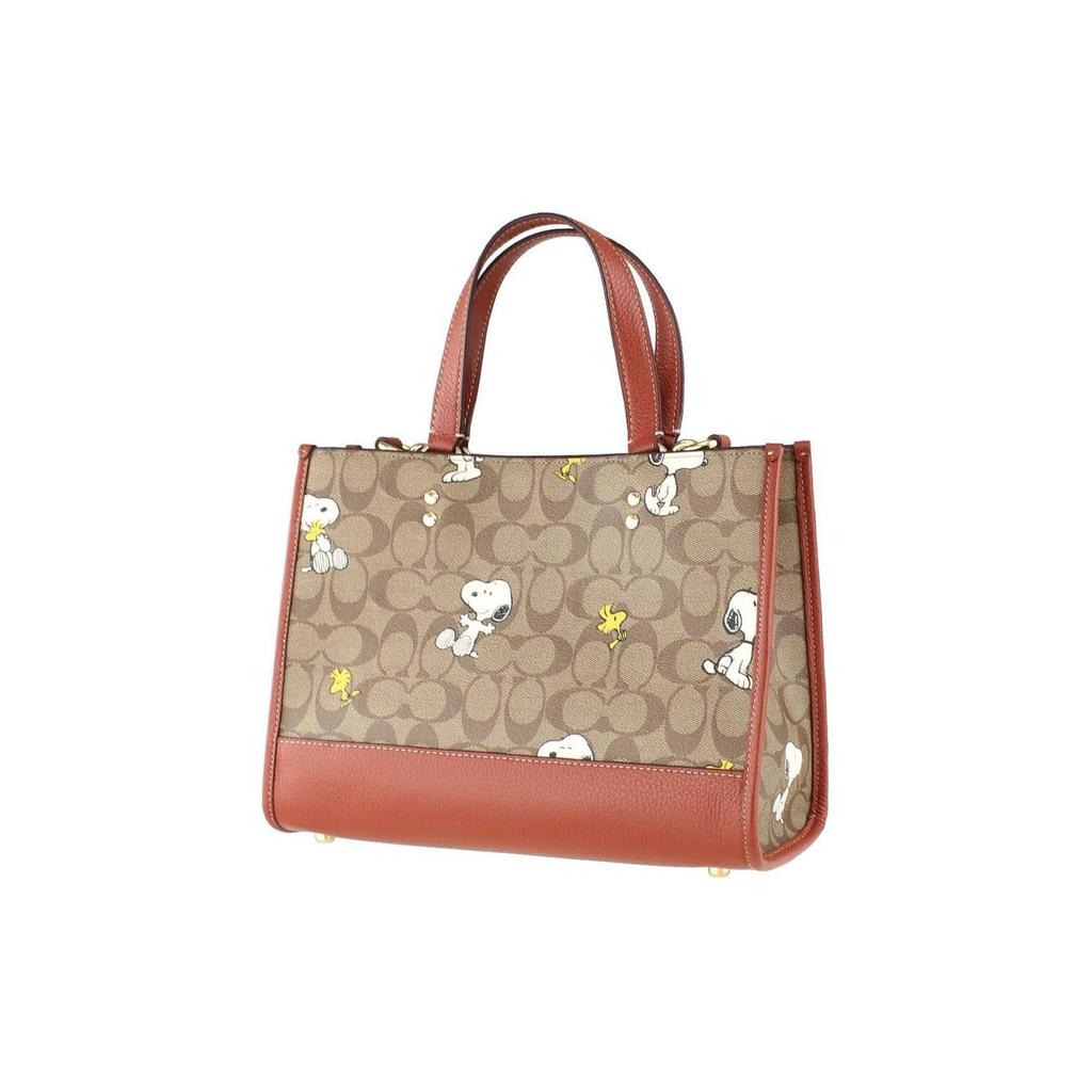 Coach X Peanuts Snoopy Dempsey 29 Classic Monogram Print Tote Bag Women Tote Brown CE862-IMT1O