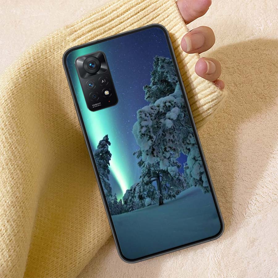 New Landscape Winter Light Snow Luxury Phone Case For Redmi 13C 14C Note 14 13 Pro Plus 5G Clear Capa 12 12C 10A 10C 10 9A 9C 9T