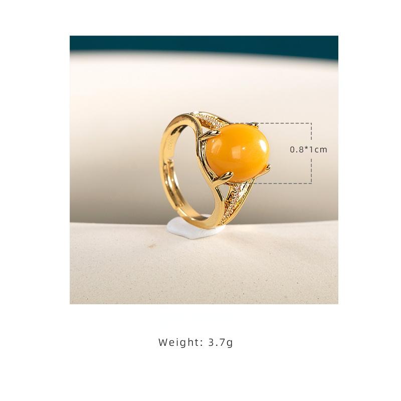 BELLA BOX Anelli da donna alla moda con pietre di zircone giallo giallo, accessori delicati per gioielli di dichiarazione regalo di anniversario femminile