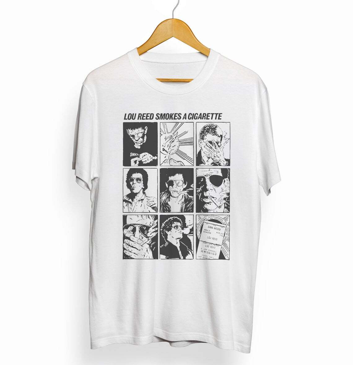 LOU REED vintage style cigarette T-shirt - Velvet Underground Shirt BL252 XL