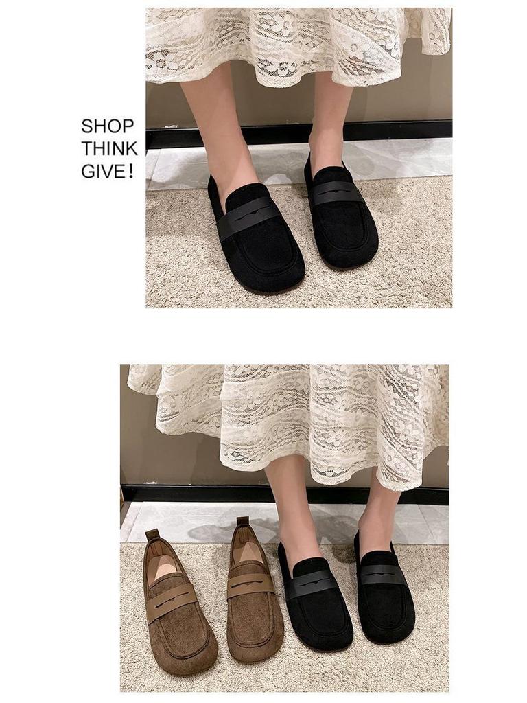 Women's 2025 Spring Soft-Soled Non-Slip Cowhide Loafers: Versatile, Comfortable Flat Shoes